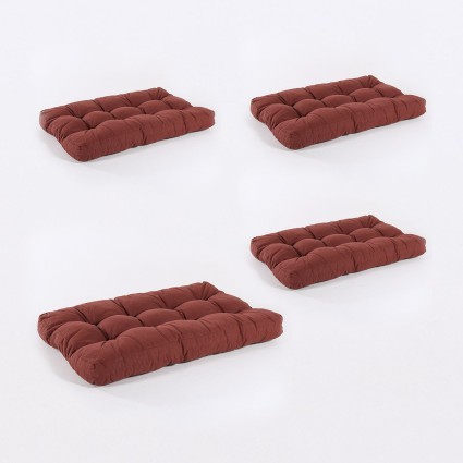 Coussin d'assise pour palette olefine rouge - Pack 4 unites