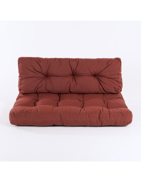 Cojines para palets asiento y respaldo olefin rojo - Pack 2 unidades