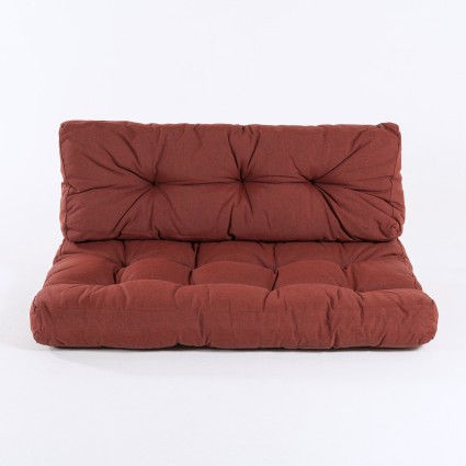 Cojines para palets asiento y respaldo olefin rojo - Pack 4 unidades