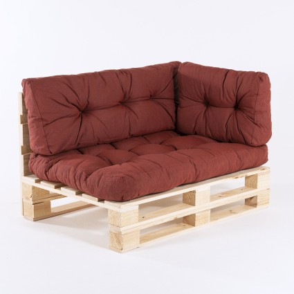 Coussin d'angle pour palette olefine couleur rouge