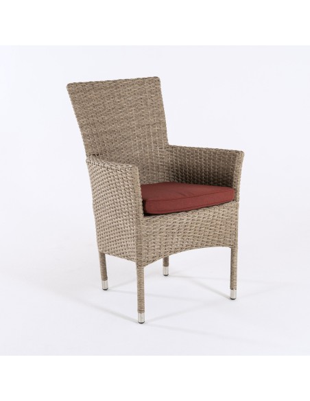 Cojin para jardin curvado olefin rojo  - Pack 2 unidades