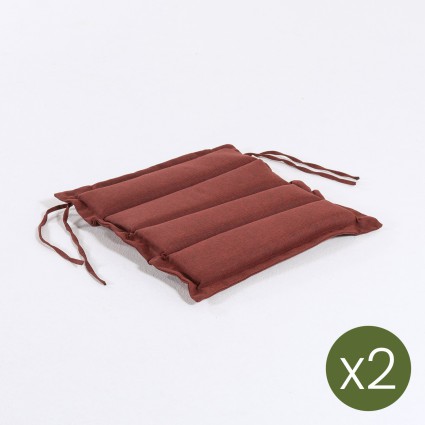Almofada de assento de jardim 37 cm Vermelho olefina - pack de 2 unidades