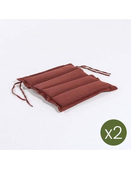 Almofada de assento de jardim 37 cm Vermelho olefina - pack de 2 unidades