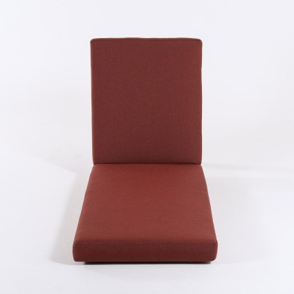 Coussin de chaise longue haute epaisseur pour jardin olefine rouge - Pack 2 unites