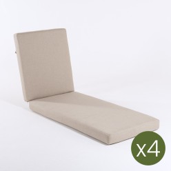 Almofada de espreguicadeira de alta espessura para jardim Olefina tostada marrom - pack de 4 unidades