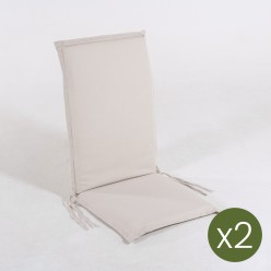 Coussin avec dossier pour fauteuil de jardin empilable olefine brut - Pack 2 unites
