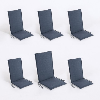 Cojin con respaldo para sillon apilable de jardin olefin Azul - Pack 6 unidades