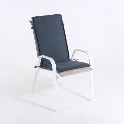 Cojin con respaldo para sillon apilable de jardin olefin Azul - Pack 6 unidades