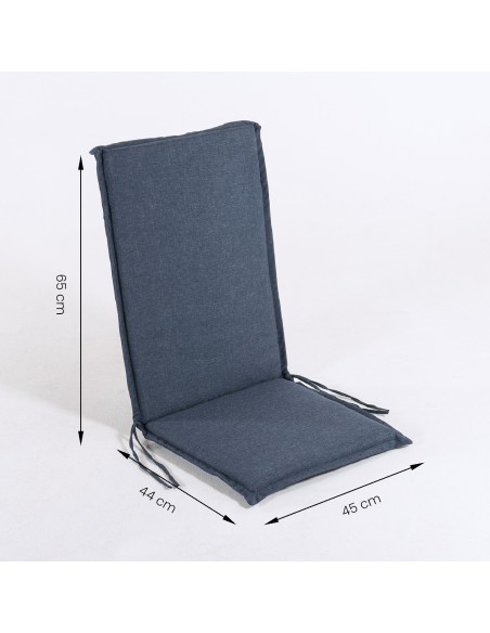 Cojin con respaldo para sillon apilable de jardin olefin Azul - Pack 6 unidades Cojin con respaldo para sillon apilable de jardin olefin Azul - Pack 6 unidades