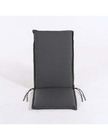 Almofada com encosto para poltrona de jardim empilhavel cinza olefina - pack de 2 unidades