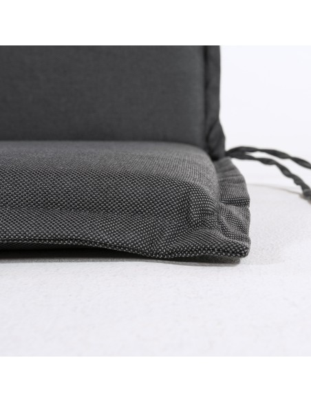 Almofada com encosto para poltrona de jardim empilhavel cinza olefina - pack de 2 unidades