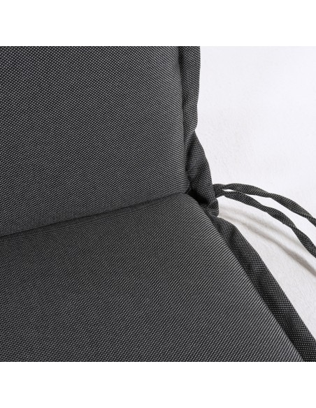 Almofada com encosto para poltrona de jardim empilhavel cinza olefina - pack de 2 unidades