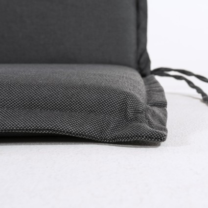 Almofada com encosto para poltrona de jardim empilhavel cinza olefina - pack de 6 unidades