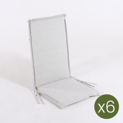 Almofada com encosto para poltrona de jardim empalhavel olefina cinza claro - pack 6 unidades