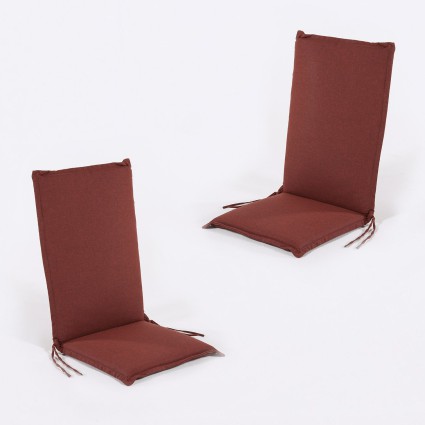 Cojin con respaldo para sillon apilable de jardin olefin rojo - Pack 2 unidades