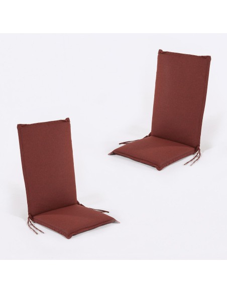 Cojin con respaldo para sillon apilable de jardin olefin rojo - Pack 2 unidades