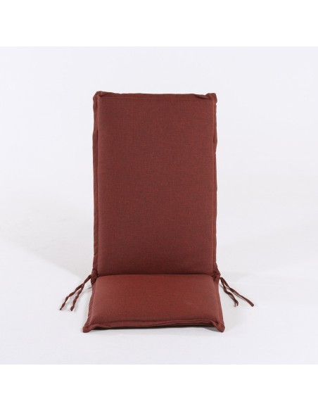 Cojin con respaldo para sillon apilable de jardin olefin rojo - Pack 2 unidades