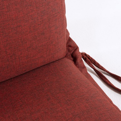 Cojin con respaldo para sillon apilable de jardin olefin rojo - Pack 2 unidades