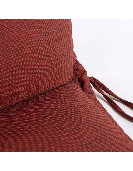 Cojin con respaldo para sillon apilable de jardin olefin rojo - Pack 2 unidades