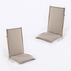 Cojin con respaldo para sillon apilable de jardin olefin marron tostado - Pack 2 unidades 2