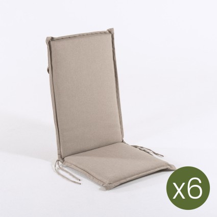 Cojin con respaldo para sillon apilable de jardin olefin marron tostado - Pack 6 unidades