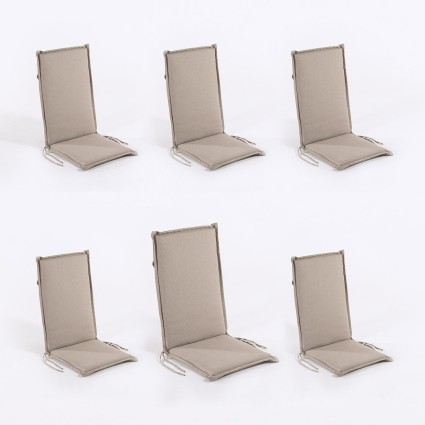 Cojin con respaldo para sillon apilable de jardin olefin marron tostado - Pack 6 unidades