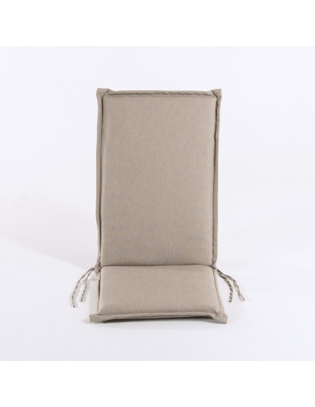 Coussin avec dossier pour fauteuil de jardin empilable olefine tan brun - Pack 6 unites