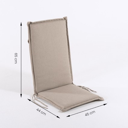 Cojin con respaldo para sillon apilable de jardin olefin marron tostado - Pack 6 unidades