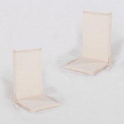 Cojin con respaldo alto para sillon apilable de jardin estandar beige - Pack 2 unidades 2