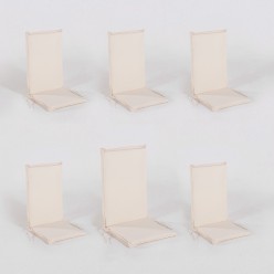 Almofada com encosto alto para cadeira de jardim empilhavel bege padrao - pack de 6 unidades 2