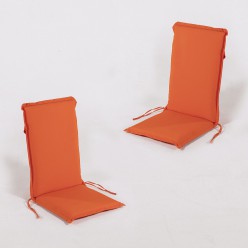 Coussin avec dossier pour fauteuil de jardin empilable orange standard - Pack 2 unites 2