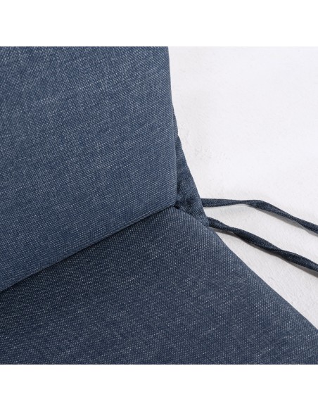 Coussin de positions de chaise en teck pour jardin bleu olefine