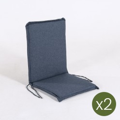 Almofada de posicao de cadeira de teca para olefina azul de jardim - pack de 2 unidades