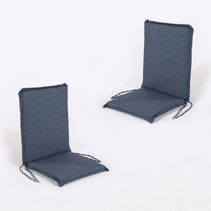 Almofada de posicao de cadeira de teca para olefina azul de jardim - pack de 2 unidades