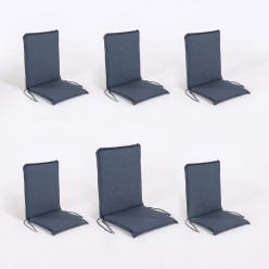 Cojin posiciones silla teca para jardin olefin azul - Pack 6 unidades 2