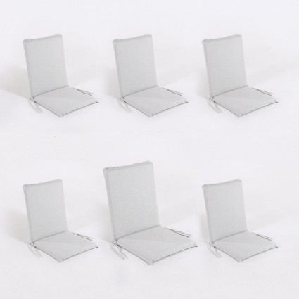 Almofada de posicao de cadeira de teca para olefina de jardim cinza claro - pack de 6 unidades