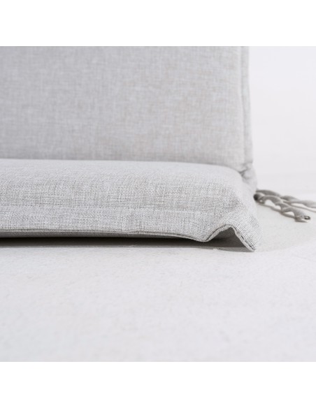 Almofada de posicao de cadeira de teca para olefina de jardim cinza claro - pack de 6 unidades