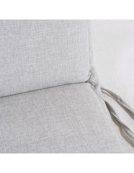 Almofada de posicao de cadeira de teca para olefina de jardim cinza claro - pack de 6 unidades