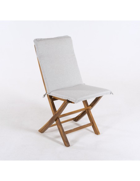 Almofada de posicao de cadeira de teca para olefina de jardim cinza claro - pack de 6 unidades