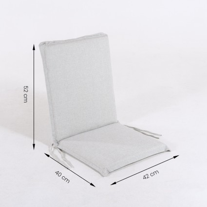 Almofada de posicao de cadeira de teca para olefina de jardim cinza claro - pack de 6 unidades