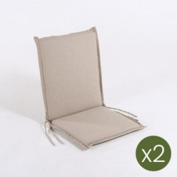 Coussin de positions de chaise en teck pour jardin oléfine brun grillé - Pack 2 unités
