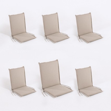 Almofada de posicao de cadeira de teca para olefina de jardim marrom torrado - pack de 6 unidades