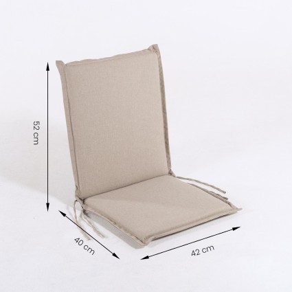 Almofada de posicao de cadeira de teca para olefina de jardim marrom torrado - pack de 6 unidades