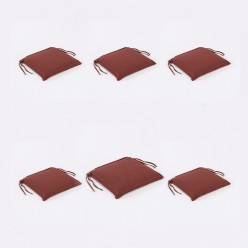 Almofada de teca para cadeira de jardim olefina vermelha - pack de 6 unidades 2