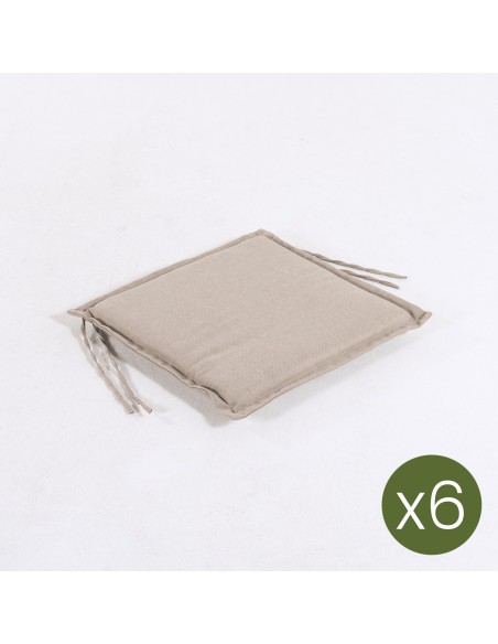 Almofada para cadeira de jardim de olefina marrom tostada - pack de 6 unidades Almofada para cadeira de jardim de olefina marrom tostada - pack de 6 unidades