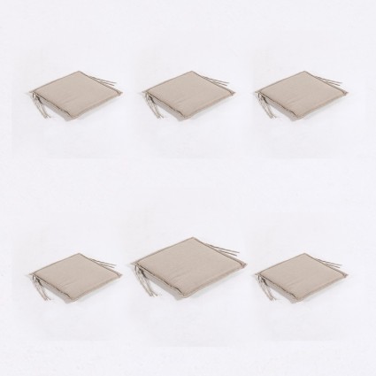 Cojin para silla de teca de jardin olefin marron tostado - Pack 6 unidades