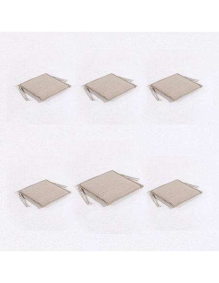 Cojin para silla de teca de jardin olefin marron tostado - Pack 6 unidades