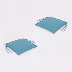 Cojin asiento silla teca para jardin estandar turquesa - Pack 2 unidades 2