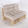 Sofá de palets con cojines asiento y respaldo Lux crema