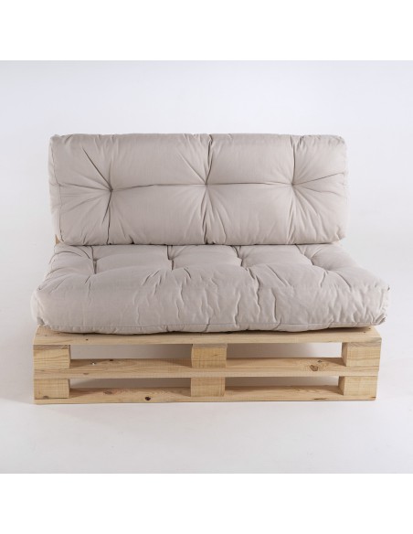 Sofa de pales y cojines asiento con respaldo Olefin crudo - Pack 4 unidades